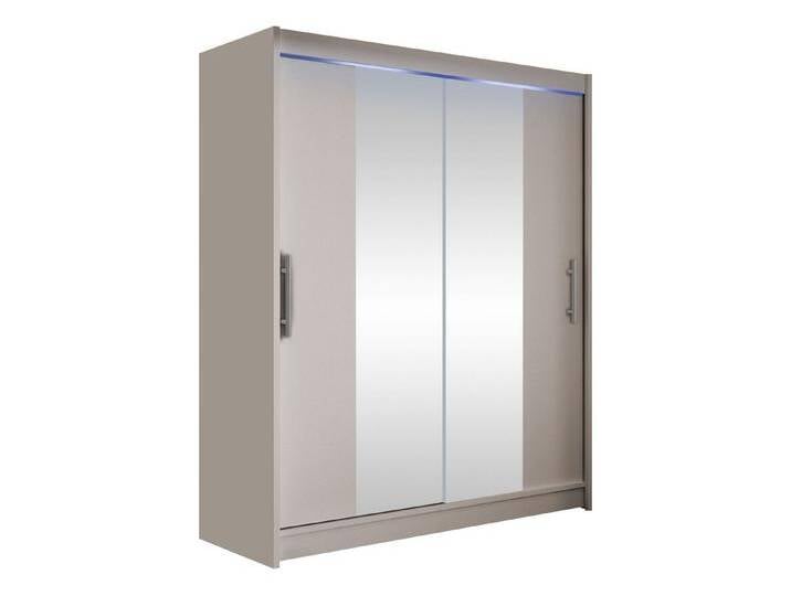 MIRJAN24 Kleiderschrank Westa II (mit Spiegel, Kleiderstange, Schiebetüren, Einlegeboden) 2-türig Garderobenschrank, Schwebetürenschrank, beige von Mirjan24