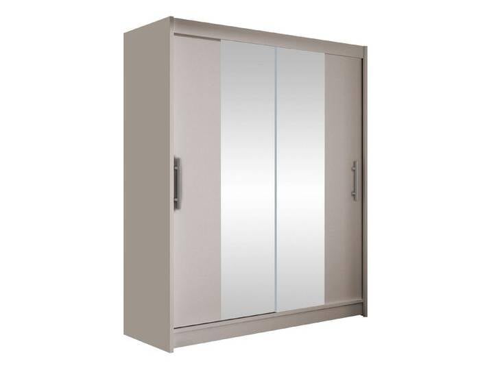 MIRJAN24 Kleiderschrank Westa II (mit Spiegel, Kleiderstange, Schiebetüren, Einlegeboden) 2-türig Garderobenschrank, Schwebetürenschrank, beige von Mirjan24