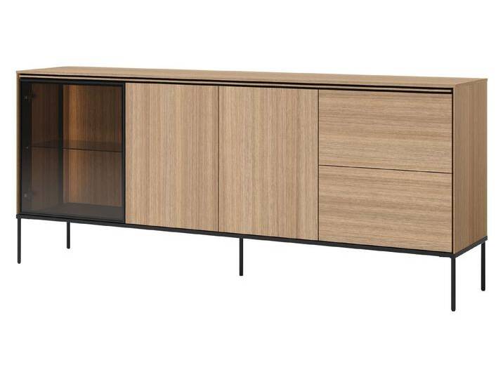 MIRJAN24 Kommode 2D1W2S Visso VI-06 (mit drei Drehtüren und zwei Schubladen), LED-Beleuchtung, beige von Mirjan24