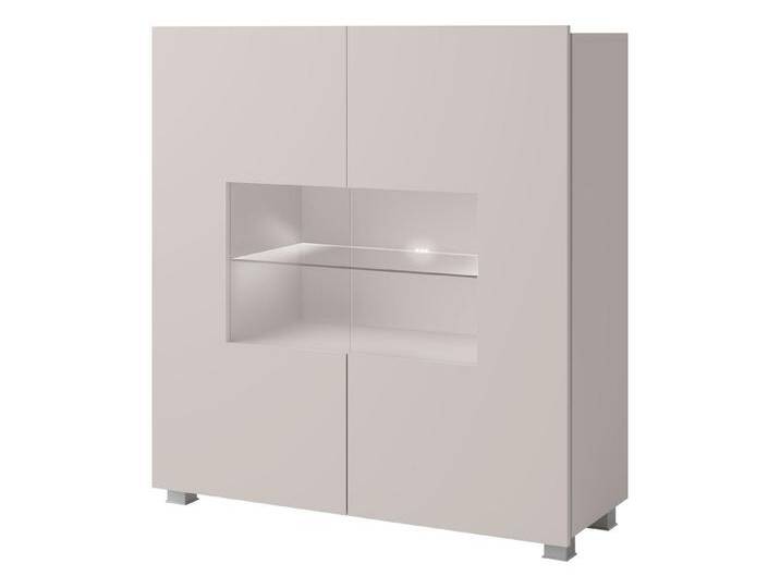 MIRJAN24 Kommode Calabrini 01 (mit 2 Türen), LED-Beleuchtung als Option, beige, mit weißer LED Beleuchtung, Cashmere von Mirjan24