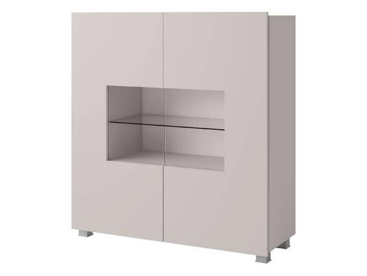 MIRJAN24 Kommode Calabrini 01 (mit 2 Türen), LED-Beleuchtung als Option, beige, ohne Beleuchtung, Cashmere von Mirjan24