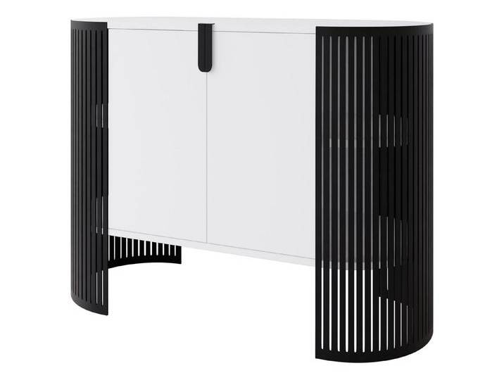 MIRJAN24 Kommode Fikoli (mit zwei Drehtüren), Gedämpftem Schließsystem, 120x40x90 cm, schwarz weiß, Schwarz / Arktisches Weiß von Mirjan24