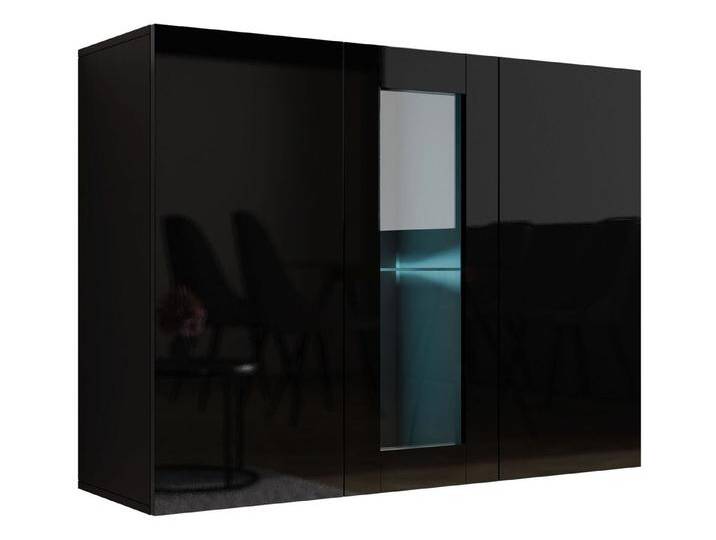 MIRJAN24 Kommode Vigo (mit drei Drehtüren), Beleuchtung als Option, 120x38x90 cm, schwarz, ohne Beleuchtung von Mirjan24