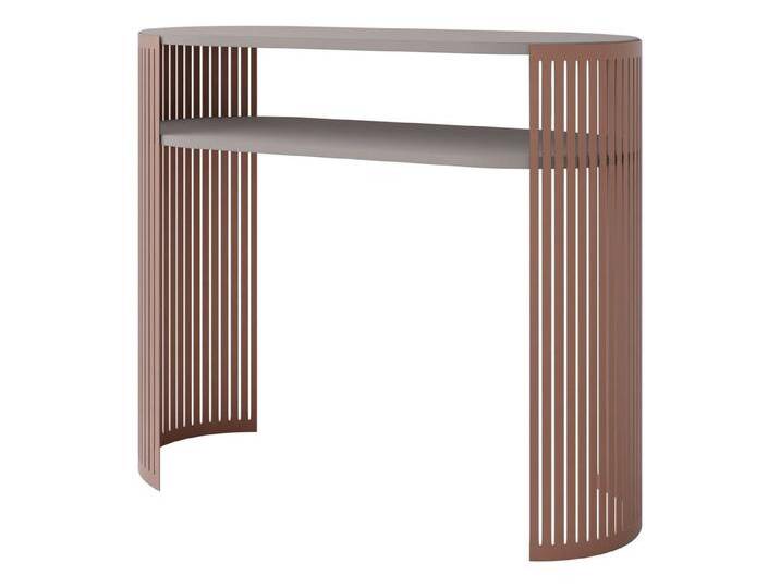 MIRJAN24 Konsolentisch Fikoli Ember (mit Einlegeböden), Gestell aus Stahl, 100x30x86 cm, beige, Kupfer / Cashmere von Mirjan24