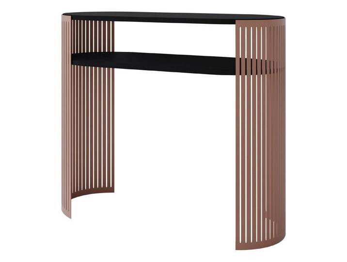 MIRJAN24 Konsolentisch Fikoli Ember (mit Einlegeböden), Gestell aus Stahl, 100x30x86 cm, schwarz, Kupfer / Schwarz von Mirjan24
