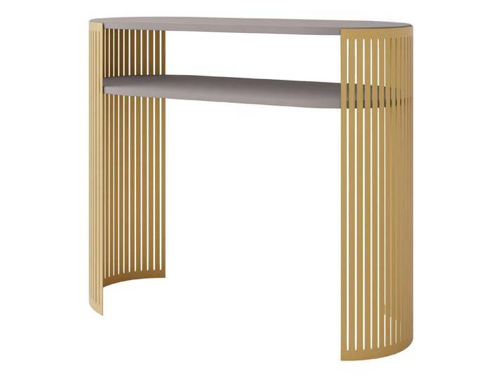 MIRJAN24 Konsolentisch Fikoli Gold (mit Einlegeböden), 100x30x86 cm, Gestell aus Stahl, beige, Gold / Cashmere von Mirjan24