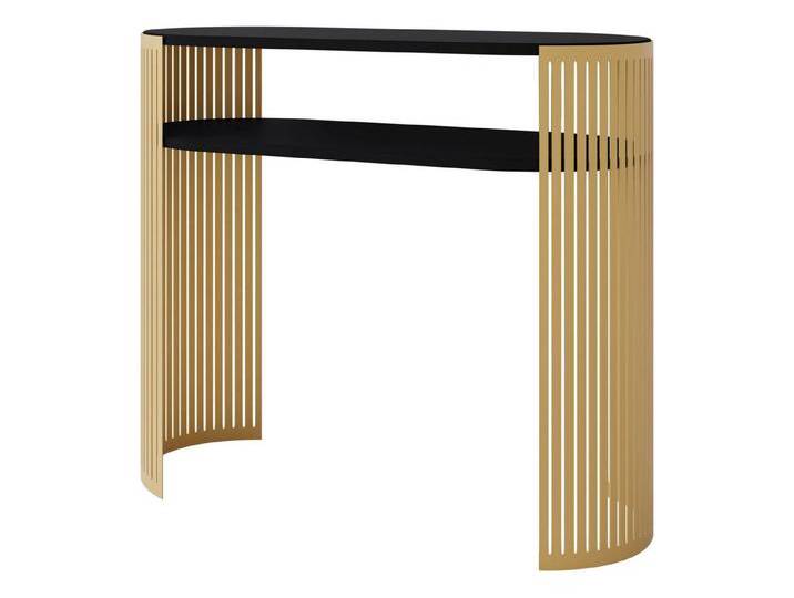 MIRJAN24 Konsolentisch Fikoli Gold (mit Einlegeböden), 100x30x86 cm, Gestell aus Stahl, schwarz, Gold / Schwarz von Mirjan24