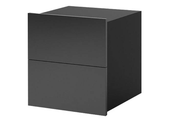 MIRJAN24 Nachttisch Calabrini 06 (mit 2 Schubladen), ohne Griffe, silberne Beine 5 cm, schwarz, Schwarz / Schwarz Hochglanz von Mirjan24