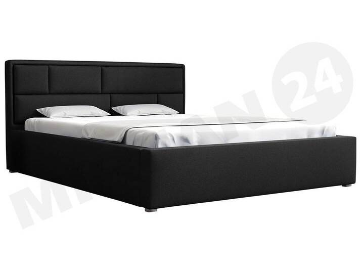 MIRJAN24 Polsterbett Deco (mit Gerolltes Lattenrost), 120/140/160/180/200 cm, Polsterkopfteil, schwarz, Victoria 14 869 von Mirjan24