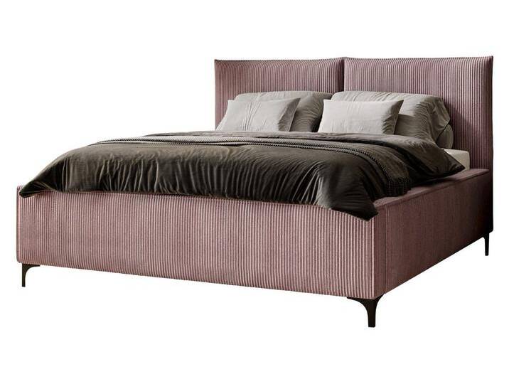 MIRJAN24 Polsterbett Leon Cord (mit Bettkasten), Leistenlattenrost mit Metallrahmen und zwei Gasdruckfedern, rosa, Poso 27 von Mirjan24