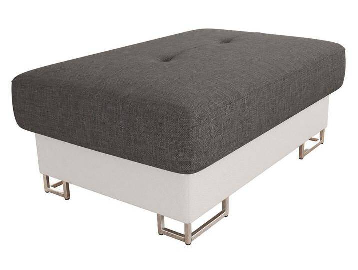 MIRJAN24 Polsterhocker Cotere, Metallfüße in der Farbe Silber (Höhe: 9 cm), grau, Soft 017 + Lux 06 von Mirjan24