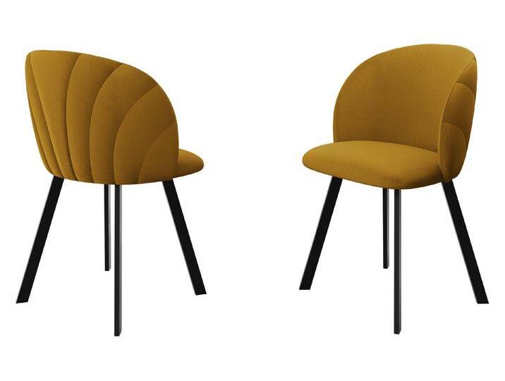 MIRJAN24 Polsterstuhl K99 (1 Stück), 51x52x80 cm, Beine aus Metall, gelb, Royal Velvet 10 von Mirjan24