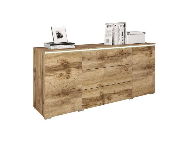 MIRJAN24 SIDEBOARD, Eiche Wotan, 3 Schubladen, 150x66x40 cm, Wohnzimmer, Kommoden & Sideboards, Sideboards von Mirjan24