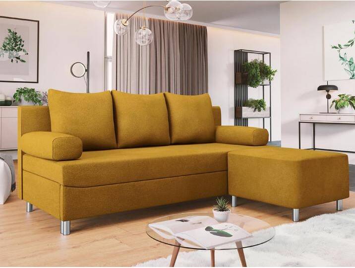 MIRJAN24 Schlafsofa Dover, mit Bettkasten und Schlaffunktion, Chromfüße, Polsterhocker als Opsion, gelb, mit Polsterhocker, Fresh 37 MIRJAN24 Schlafsofa Dover, mit Bettkasten und Schlaffunktion, Chromfüße, Polsterhocker als Opsion, gelb, mit Polsterhocker, Fresh 37 von Mirjan24