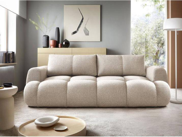 MIRJAN24 Schlafsofa Mitto, mit Bettkasten und Schlaffunktion, Rückenlehne in Form beweglicher Kissen, beige, Now Or Never 06 von Mirjan24