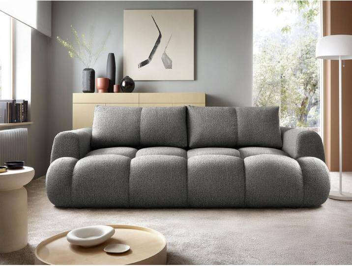 MIRJAN24 Schlafsofa Mitto, mit Bettkasten und Schlaffunktion, Rückenlehne in Form beweglicher Kissen, grau, Now Or Never 92 von Mirjan24