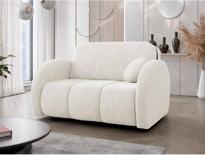 MIRJAN24 Schlafsofa Viva Comfy II, mit Schlaffunktion und zwei Bettkästen, zwei Sitzer, Metallfüße, 132x103x85 cm, beige, Velo 621 von Mirjan24