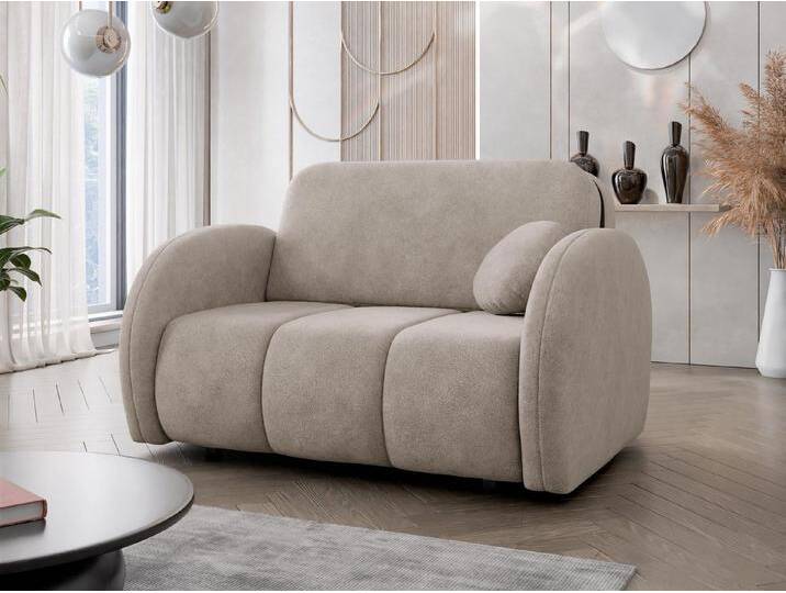 MIRJAN24 Schlafsofa Viva Comfy II, mit Schlaffunktion und zwei Bettkästen, zwei Sitzer, Metallfüße, 132x103x85 cm, beige, Velo 623 von Mirjan24