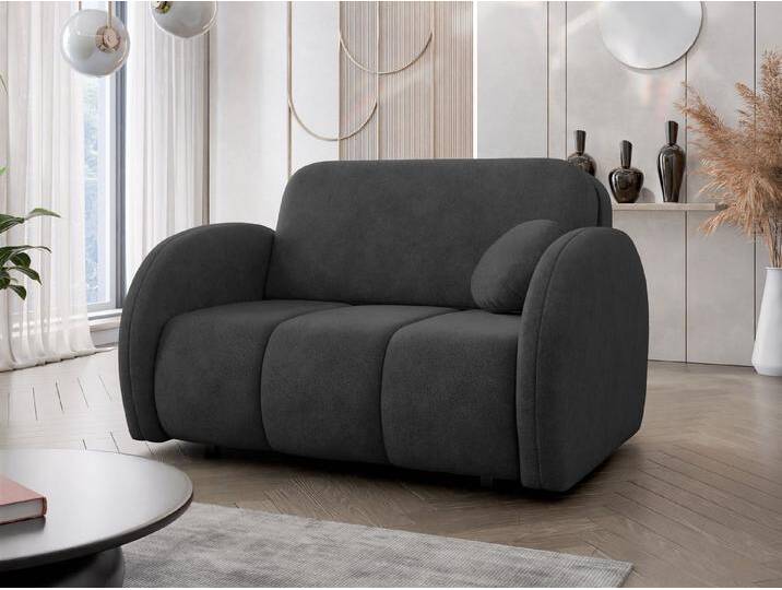 MIRJAN24 Schlafsofa Viva Comfy II, mit Schlaffunktion und zwei Bettkästen, zwei Sitzer, Metallfüße, 132x103x85 cm, schwarz, Velo 636 von Mirjan24