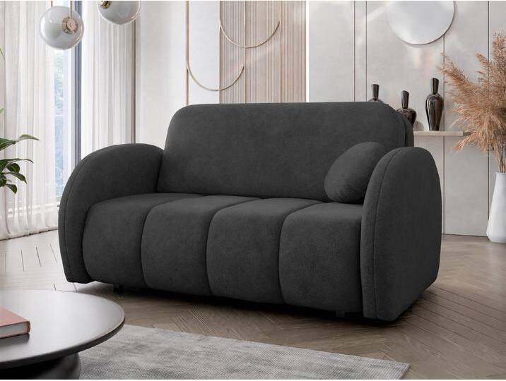 MIRJAN24 Schlafsofa Viva Comfy III, mit Schlaffunktion und zwei Bettkästen, Wellenfeder, 3-Sitzer, schwarz, Velo 636 von Mirjan24