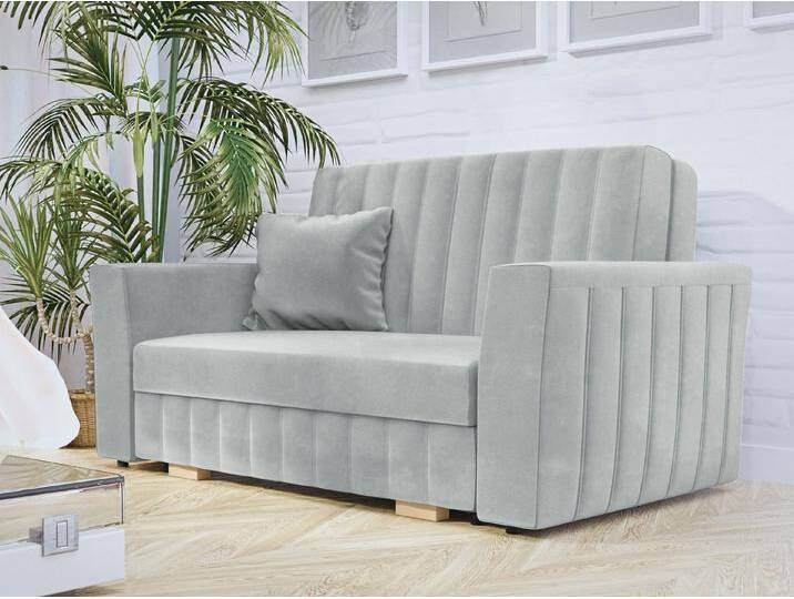 MIRJAN24 Schlafsofa Viva Glam II, mit Bettkasten und Schlaffunktion, 2 Sitzer Polstersofa inkl. Kissen, Wohnlandschaft, grau, Paros 5 von Mirjan24
