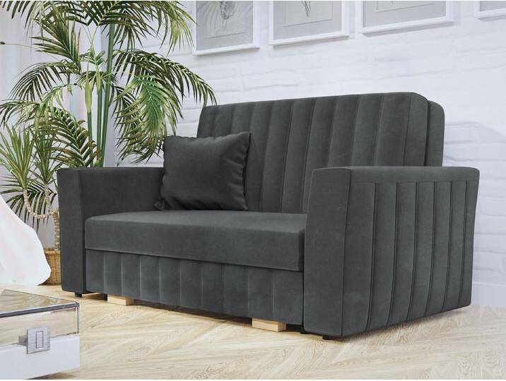 MIRJAN24 Schlafsofa Viva Glam II, mit Bettkasten und Schlaffunktion, 2 Sitzer Polstersofa inkl. Kissen, Wohnlandschaft, grau, Paros 6 von Mirjan24
