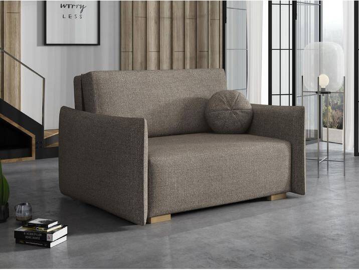 MIRJAN24 Schlafsofa Viva Glov II, mit Bettkasten und Schlaffunktion, inkl. Kissen, Holzfüße, 2-Sitzer, braun, Soul 04 von Mirjan24