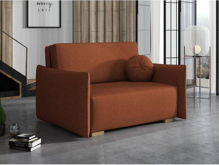 MIRJAN24 Schlafsofa Viva Glov II, mit Bettkasten und Schlaffunktion, inkl. Kissen, Holzfüße, 2-Sitzer, braun, Soul 08 von Mirjan24