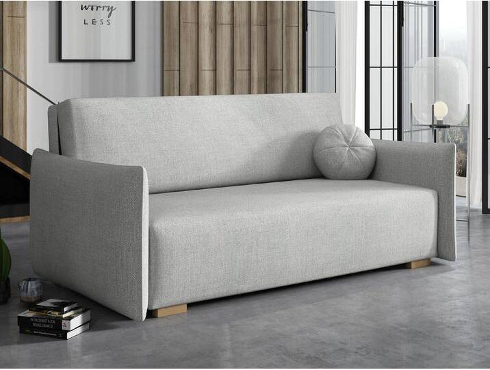 MIRJAN24 Schlafsofa Viva Glov IV, mit Bettkasten und Schlaffunktion, inkl. Kissen, Holzfüße, 4-Sitzer, grau, Soul 16 von Mirjan24
