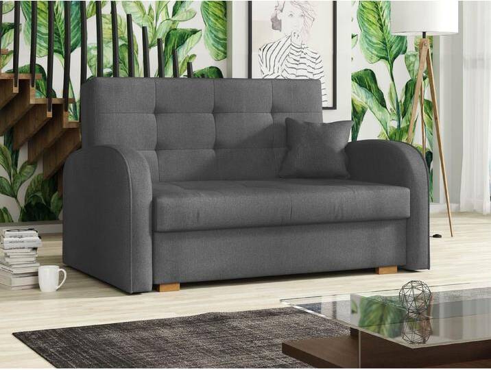 MIRJAN24 Schlafsofa Viva Gold II, mit Bettkasten und Schlaffunktion, 2 Sitzer Polstersofa inkl. Kissen, Wohnlandschaft, grau, Kronos 22 von Mirjan24