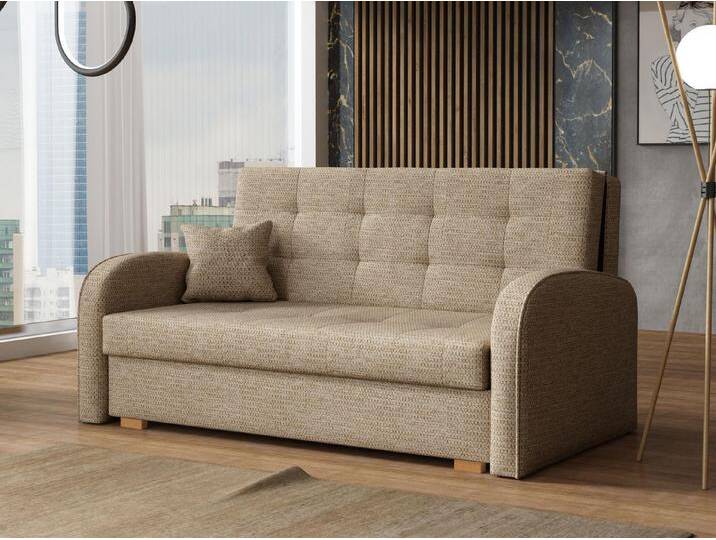 MIRJAN24 Schlafsofa Viva Gold III, mit Bettkasten und Schlaffunktion, 3 Sitzer Polstersofa inkl. Kissen, Wohnlandschaft, beige, Aragon 14 von Mirjan24