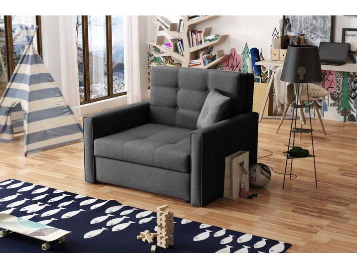 MIRJAN24 Schlafsofa Viva Lux I, mit Schlaffunktion und Bettkasten, einsitzer, inkl. Kissen, grau, Tatum 283 von Mirjan24