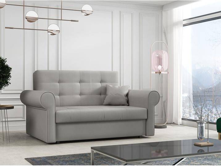 MIRJAN24 Schlafsofa Viva Silver II, 2 Sitzer Polstersofa mit Schlaffunktion, grau, Mono 244 von Mirjan24