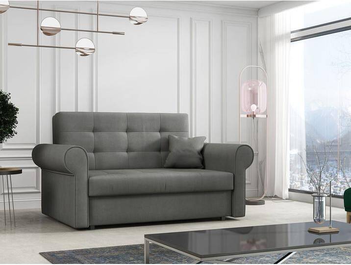 MIRJAN24 Schlafsofa Viva Silver II, 2 Sitzer Polstersofa mit Schlaffunktion, grau, Mono 246 von Mirjan24