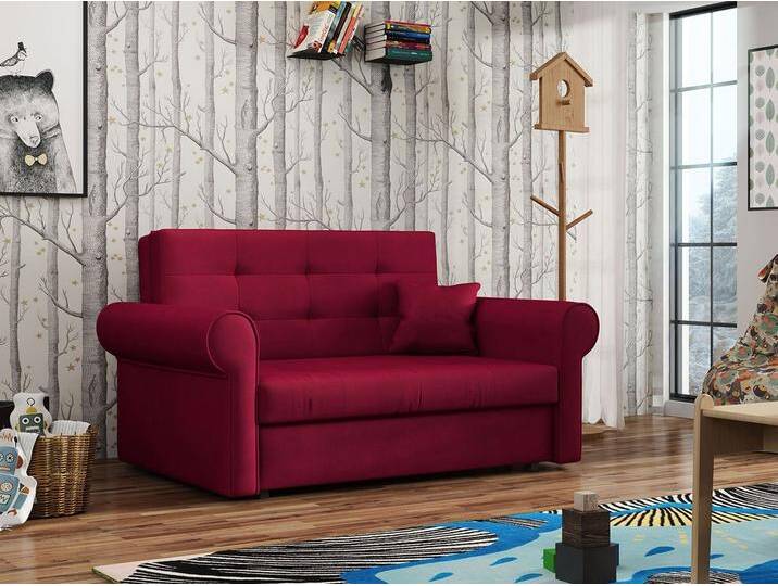 MIRJAN24 Schlafsofa Viva Silver II, 2 Sitzer Polstersofa mit Schlaffunktion, rot, Kronos 02 von Mirjan24