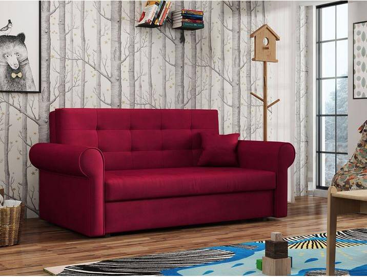 MIRJAN24 Schlafsofa Viva Silver III, 3 Sitzer Polstersofa mit Schlaffunktion, rot, Kronos 02 von Mirjan24