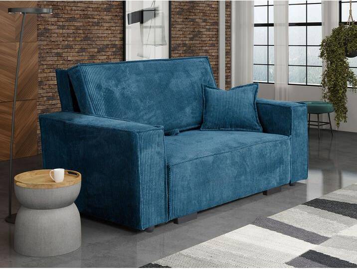 MIRJAN24 Schlafsofa Viva Star II, mit Schlaffunktion und Bettkasten, 2 Sitzer, inkl. Kissen, blau, Poso 05 von Mirjan24
