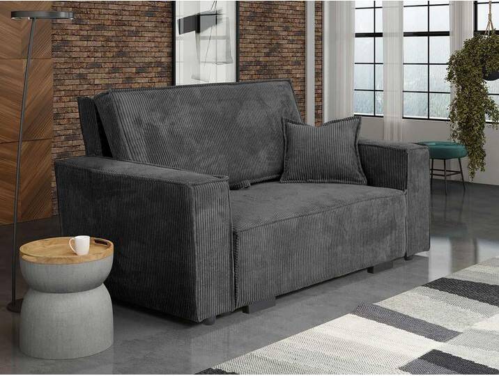 MIRJAN24 Schlafsofa Viva Star II, mit Schlaffunktion und Bettkasten, 2 Sitzer, inkl. Kissen, grau, Poso 22 von Mirjan24