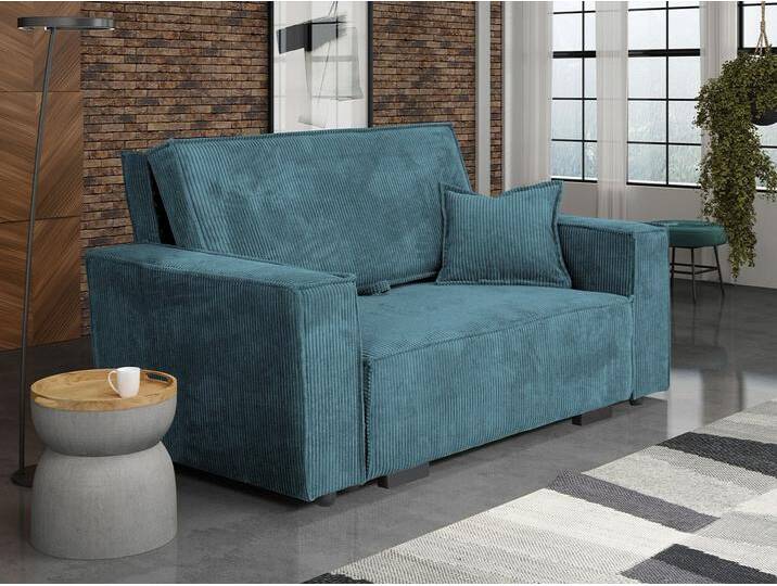 MIRJAN24 Schlafsofa Viva Star II, mit Schlaffunktion und Bettkasten, 2 Sitzer Polstersofa inkl. Kissen, Schlafsofa, grün, Poso 125 von Mirjan24