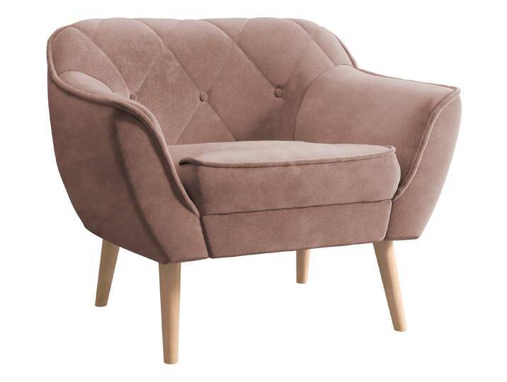 MIRJAN24 Sessel Skand 1, Holzkonstruktion, Wellenfeder, 1-Sitzer, rosa, Kronos 27 von Mirjan24