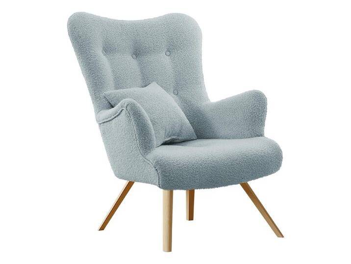 MIRJAN24 Sessel Skand Boucle (mit Wellenfeder), mit Kissen, Freistehender, skandinavischen Stil, blau, Baloo 2086 von Mirjan24