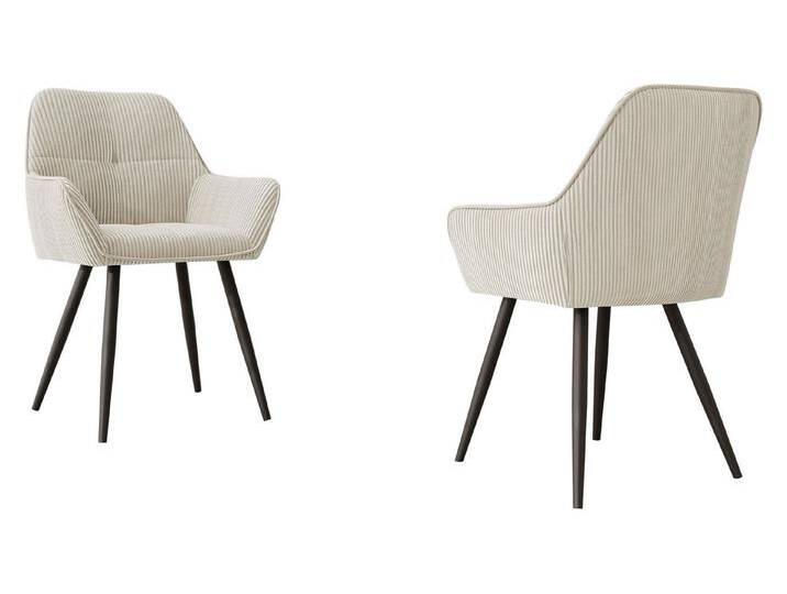 MIRJAN24 Stuhl Archon (2er-Set), Metallkonstruktion, beige, Poso 100 von Mirjan24