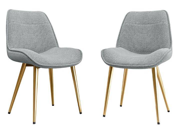 MIRJAN24 Stuhl Muz DC-1084/GL Boucle (2er-Set), Metallrahmen in der Farbe Gold, grau, Grau - AT06 von Mirjan24