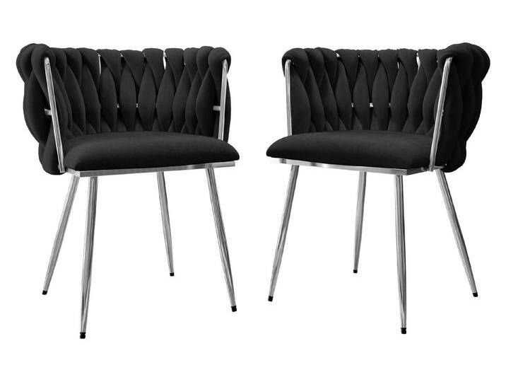 MIRJAN24 Stuhl Muz DC-1142/CM (2er-Set), 57x52x74 cm, Verchromte Metallfüße, schwarz, 77-Schwarz von Mirjan24