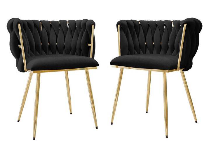 MIRJAN24 Stuhl Muz DC-1142 (2er-Set), Verchromte Metallfüße in der Farbe Gold, schwarz, 77-Schwarz von Mirjan24