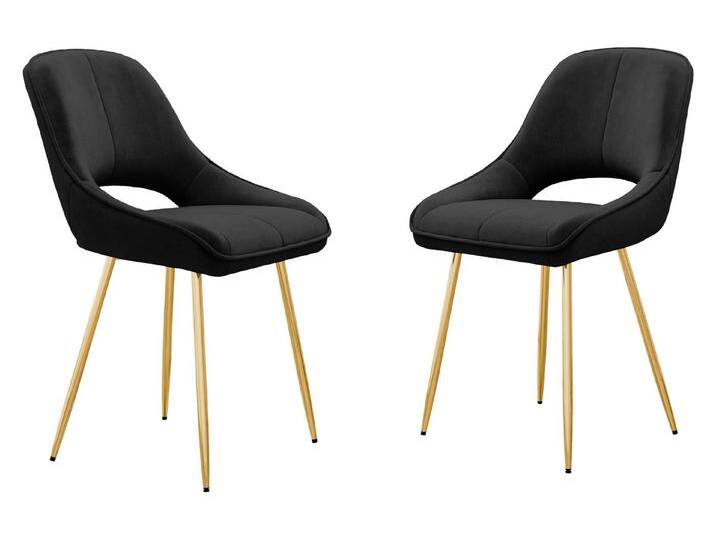 MIRJAN24 Stuhl Muz DC-1143 (2er-Set), Verchromte Metallfüße in der Farbe Gold, schwarz, 77-Schwarz von Mirjan24