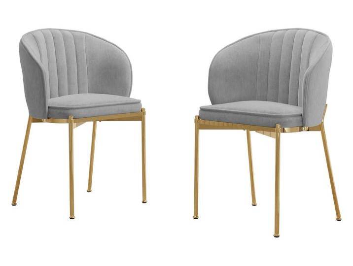 MIRJAN24 Stuhl Muz DC-1259/GL (2er-Set), Metallrahmen in der Farbe Gold, grau, 82-Grau von Mirjan24