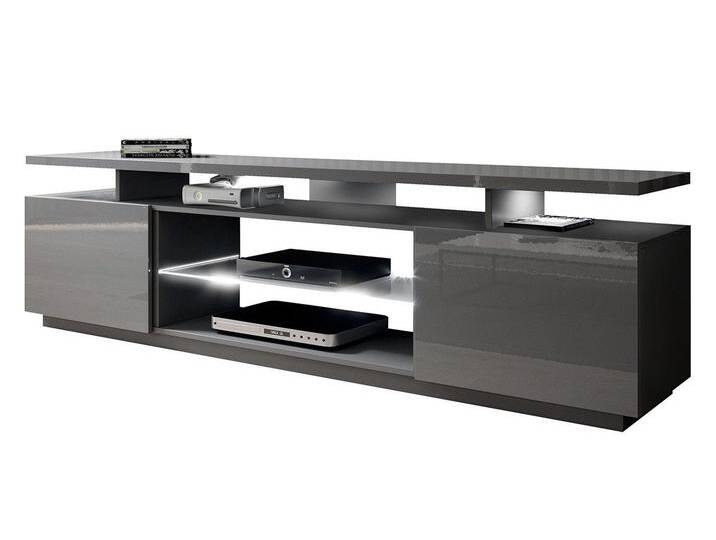 MIRJAN24 TV-Schrank Eva mit 2 Türen und Fächern, Grifflose Öffnen, Fernsehschrank, grau, mit LED Beleuchtung, Grau / Grau Hochglanz MIRJAN24 TV-Schrank Eva mit 2 Türen und Fächern, Grifflose Öffnen, Fernsehschrank, grau, mit LED Beleuchtung, Grau / Grau Hochglanz von Mirjan24