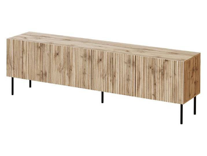 MIRJAN24 TV-Schrank Jungle 190 (mit 4 Türen) Metallfüße, Griffloses Öffnungssystem push to open, beige, Wotan von Mirjan24