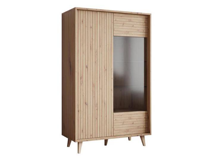 MIRJAN24 Vitrine Ferido 2D (mit zwei Drehtüren) gehärtetem Glas 4 mm, beige von Mirjan24
